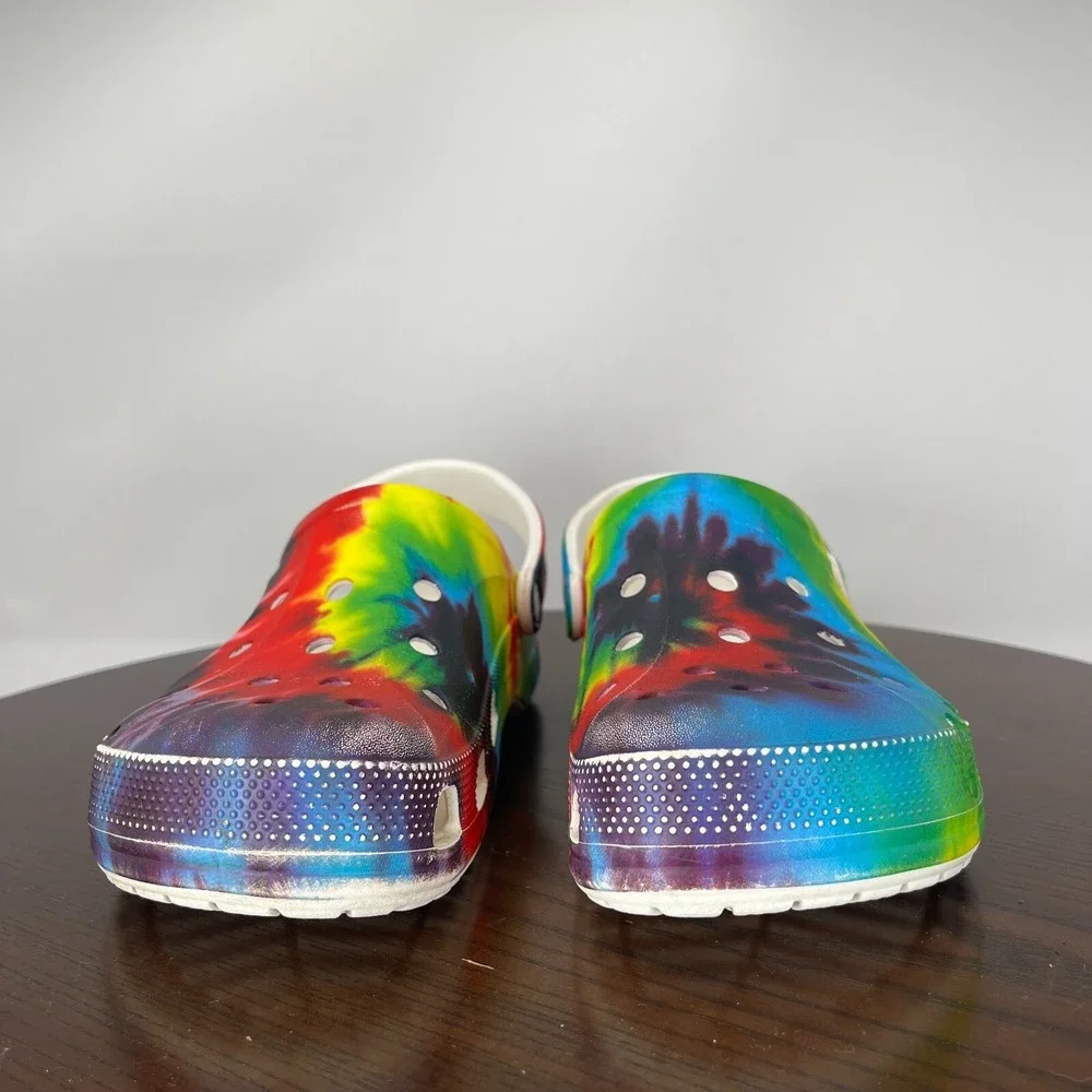 Crocs Baya‎ Clog Shoes Men's 9 Multicolor Tie Dye Slip On Sandal 206883 / W11